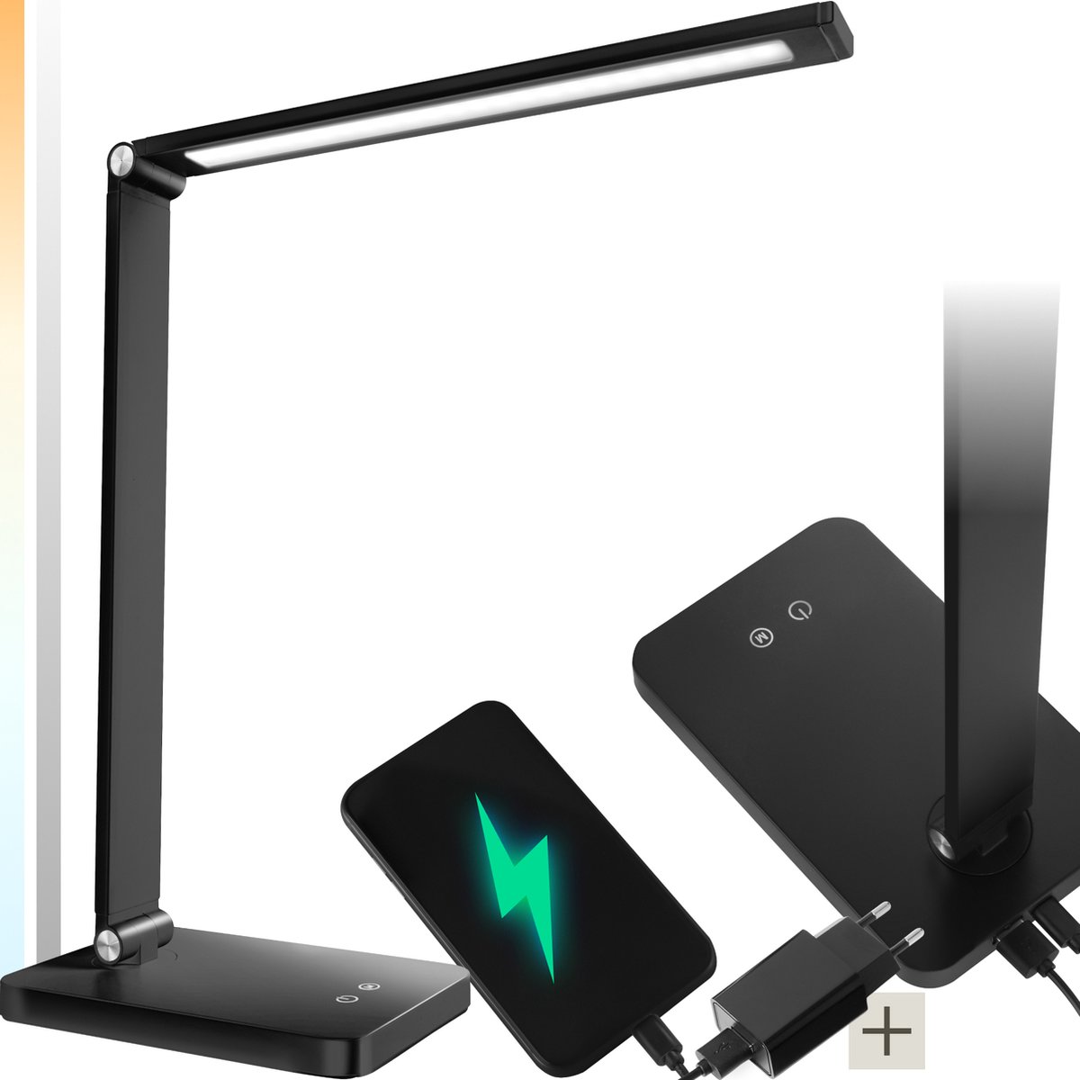Tectake® Bureaulamp Novaly - Led - Dimbaar - Inklapbaar - 5w