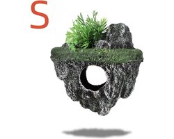 Aquarium Decoratie - Drijvend Rots - Grot - Drijvend Eiland - Floating Island - Floating Stone - Aquarium Accessoires - Aquarium Ornament - Maat S -