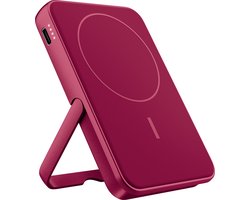 Fresh 'n Rebel Magnetische Powerbank 5000 mAh - MagSafe geschikt - Draadloze Powerbank iPhone - USB-C - Berry Red