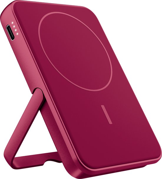 Fresh Magnetische Powerbank Draadloos 5000 mAh Berry Red - Fresh - €34,99