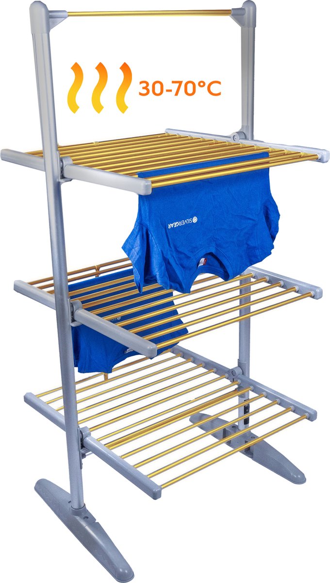 Silvergear Premium Elektrisch Wasrek met Verwarming - Droogtoren - Elektrisch Droogrek - 300W - Wit