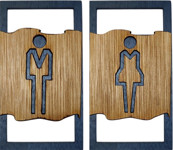 Djemzy - deur bordje - bordje - Toilet bordje man en vrouw symbool - 3d ...