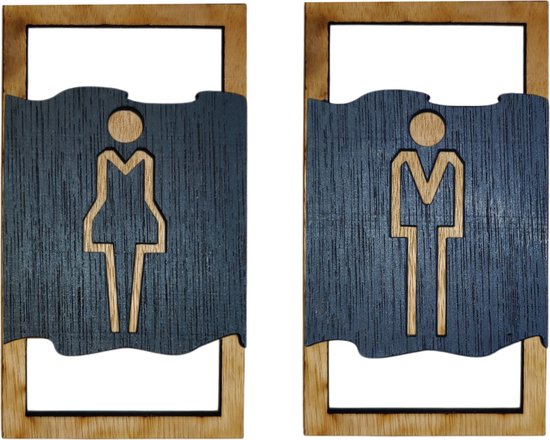 Djemzy - deur bordje - bordje - Toilet bordje man en vrouw symbool - 3d ...