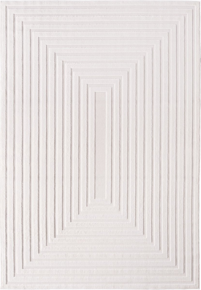 Buitenkleed | Doha | Kader | Crème | 280x370 cm | Buitentapijt | Tuintapijt