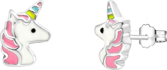 Boucles d'oreilles en argent licorne en émail