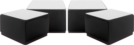 Purepeak Meubelverhogers Set 4 Stuks - Bedverhogers - Tafelverhoger - 8 x 8 x 5.1 cm - Tafelpoot verhoger - Zwart
