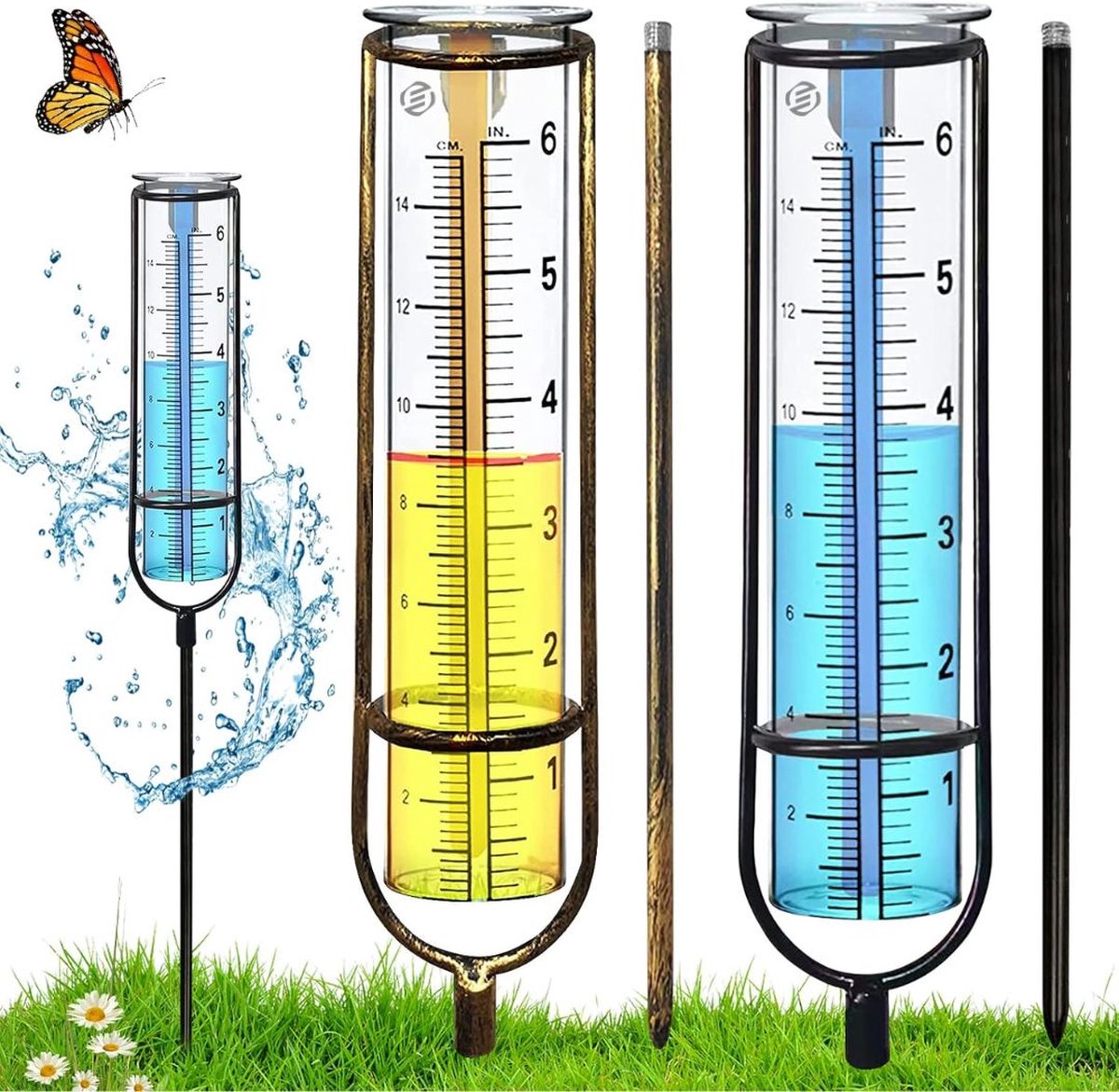 Equivera Regenmeter met Grondpen - Regenmeter - Regenmeter Tuin - Neerslagmeter - Outdoor - Voor tuin en gazon!