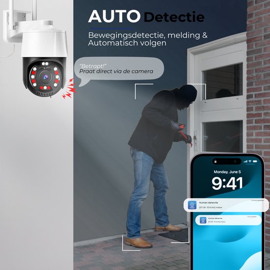 Camux Cam-VisionX Beveiligingscamera Buiten IP66 - 3MP 2K Camera - Buitencamera met Nachtzicht - Wifi met App - Security Camera van Camux — afbeelding 5