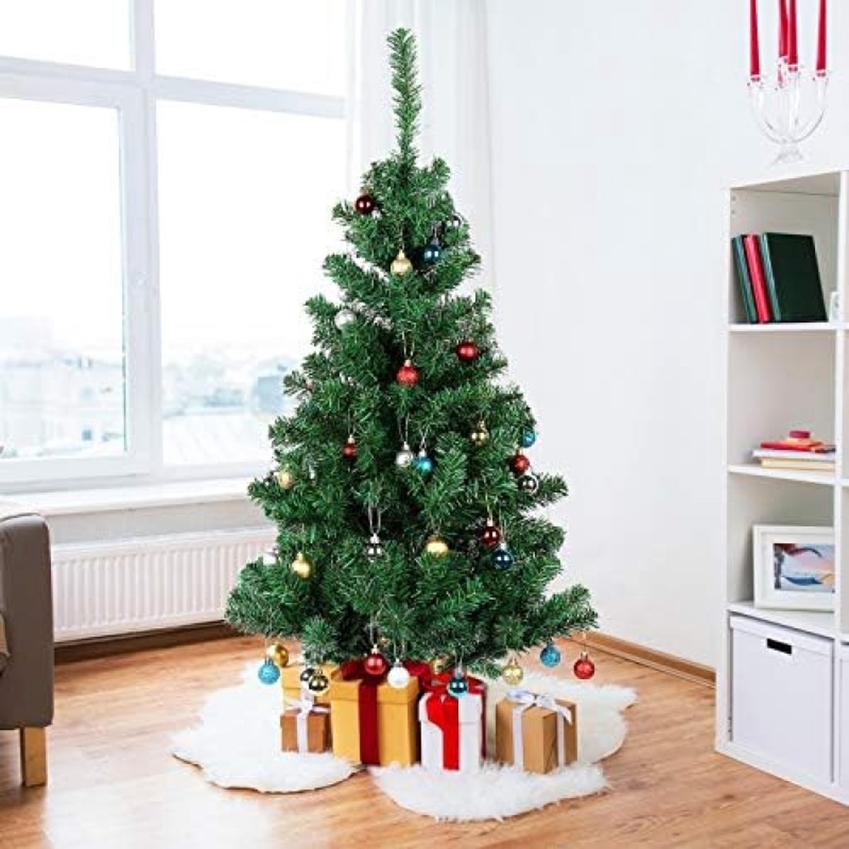 Kerstboom 1.8M Kunstmatige Boom met 600 Tips & Sterke Metalen Standaard