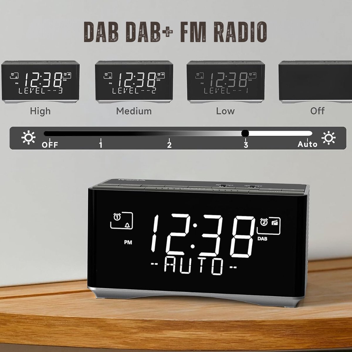 DAB UP-Radio, Anthrazit Matt - Digitales Unterputzradio mit UKW für´s Schalterprogramm