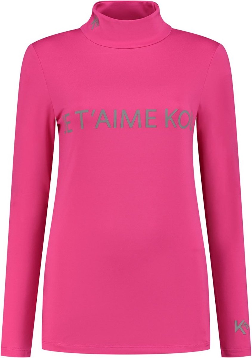 KOU Sportswear Thermoshirt Dames Lange mouwen - Je T'aime Kou - Roze - Maat S