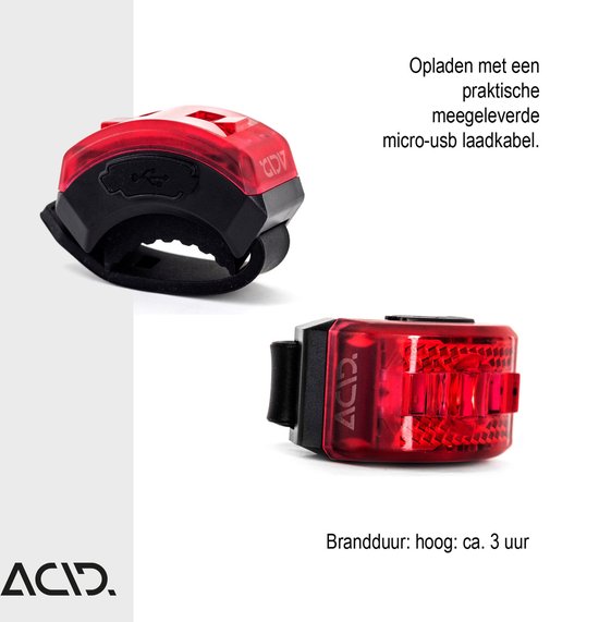 ACID Verlichtingsset PRO 30 USB StVZO - Spatbestendig - Kunststof - Zwart — afbeelding 2