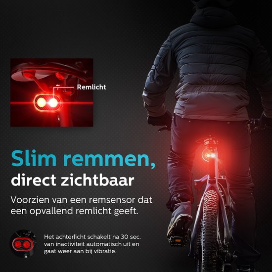 Kit D'Éclairage LED Pour Vélo - Phare Avant & Feu Arrière