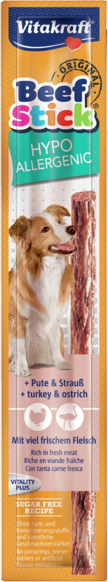 Vitakraft Beefstick Hypoallergenic - Kalkoen & Stuisvogel - Hondensnacks - 12 g