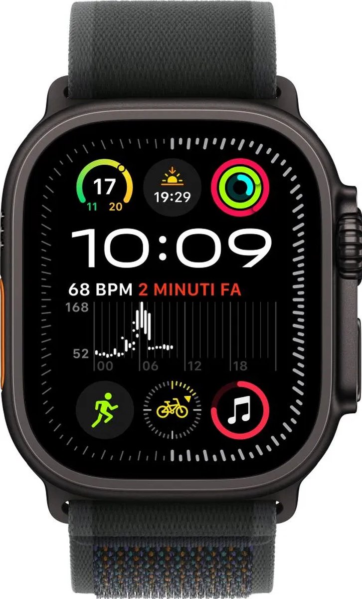 Apple Watch Ultra 2 4G 49mm Zwart Trail Band Zwart M/L