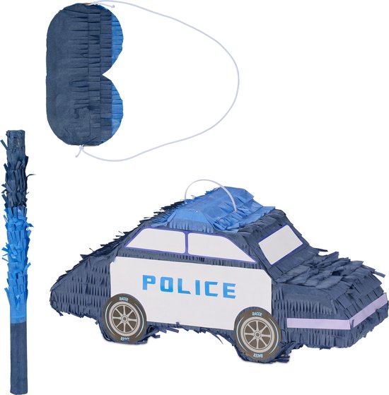 piñata politie - met stok en blinddoek - zelf vullen - set