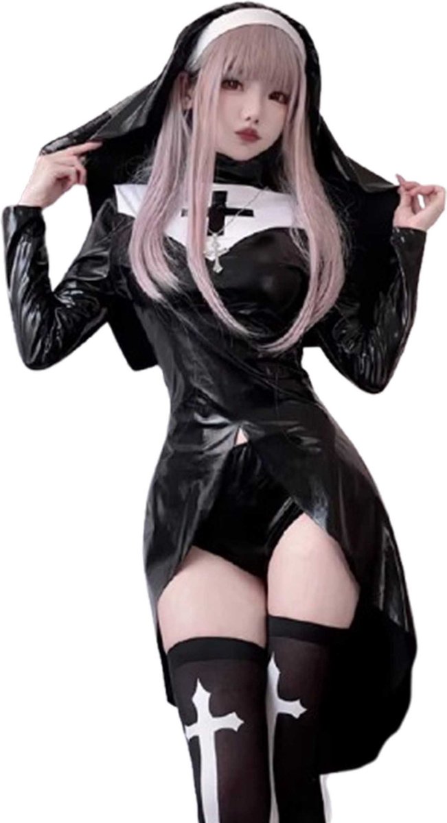 Goedkoopste Anime Latex Non Kostuum - Sexy Cosplay Outfit - Dames - Verpleegster