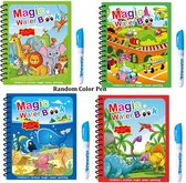 4 Pack Magische Water Kleurboeken voor Kinderen vanaf 2 Jaar - Herbruikbare Waterkleurboekjes met Magische Stift - Kleuren met Water - Educatief en Creatief Tekenboek voor Jongen en Meisje - Waterverf Graffiti Kleurboek - Toverstiften