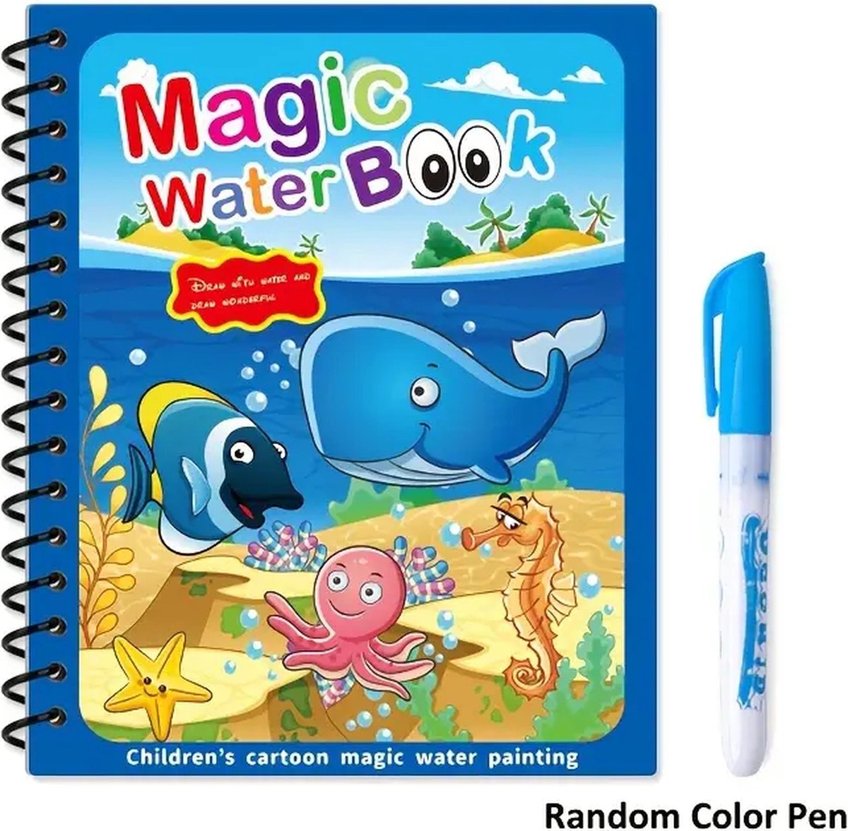 4 Pack Magische Water Kleurboeken voor Kinderen vanaf 2 Jaar - Herbruikbare Waterkleurboekjes met Magische Stift - Kleuren met Water - Educatief en Creatief Tekenboek voor Jongen en Meisje - Waterverf Graffiti Kleurboek - Toverstiften — afbeelding 2