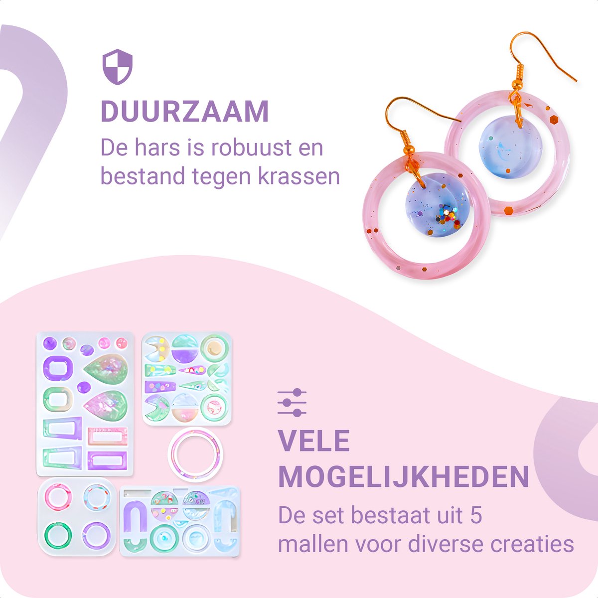 JT Products Epoxy Starterspakket - Zelf Sieraden Maken - Giethars - Epoxy Starterskit - Sieraden, Ketting, Oorbellen, Armband, Ring, Sleutelhanger - Epoxy Resin - Epoxy Hars - Sieraden Maken Set - Sinterklaas Cadeau — cadeau in Hobby - foto 8
