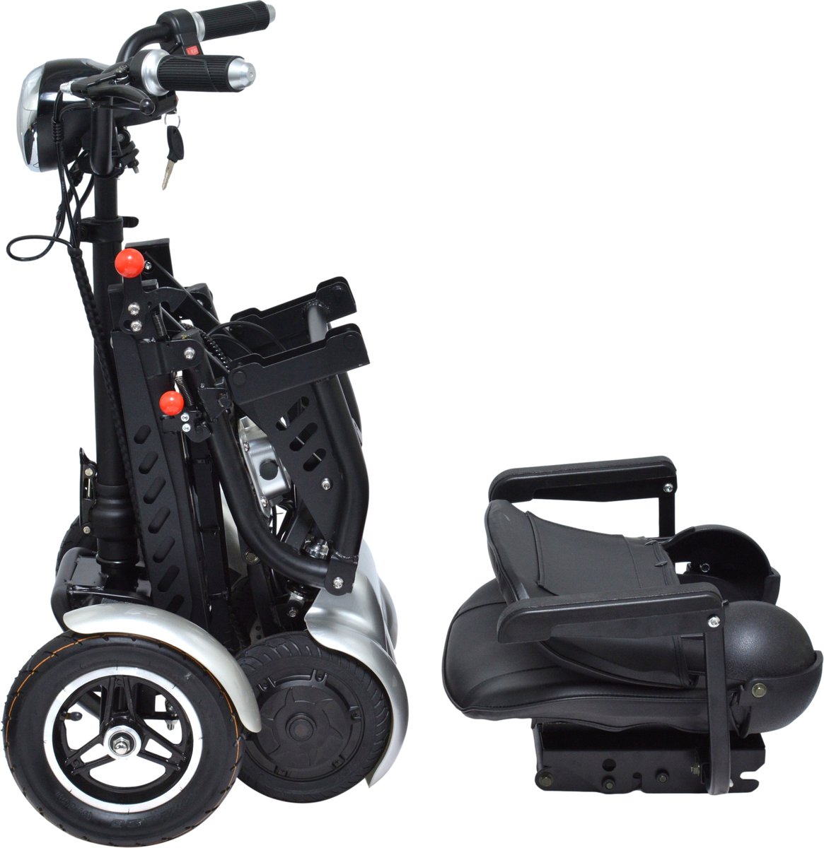 COMFYGO MS3000 PLUS Elektrische scootmobiel, 4 wielen, max snelheid 18 km/u, 15,6 Ah Li-ion accu, tot 40 km, Zilver, Grote stoel