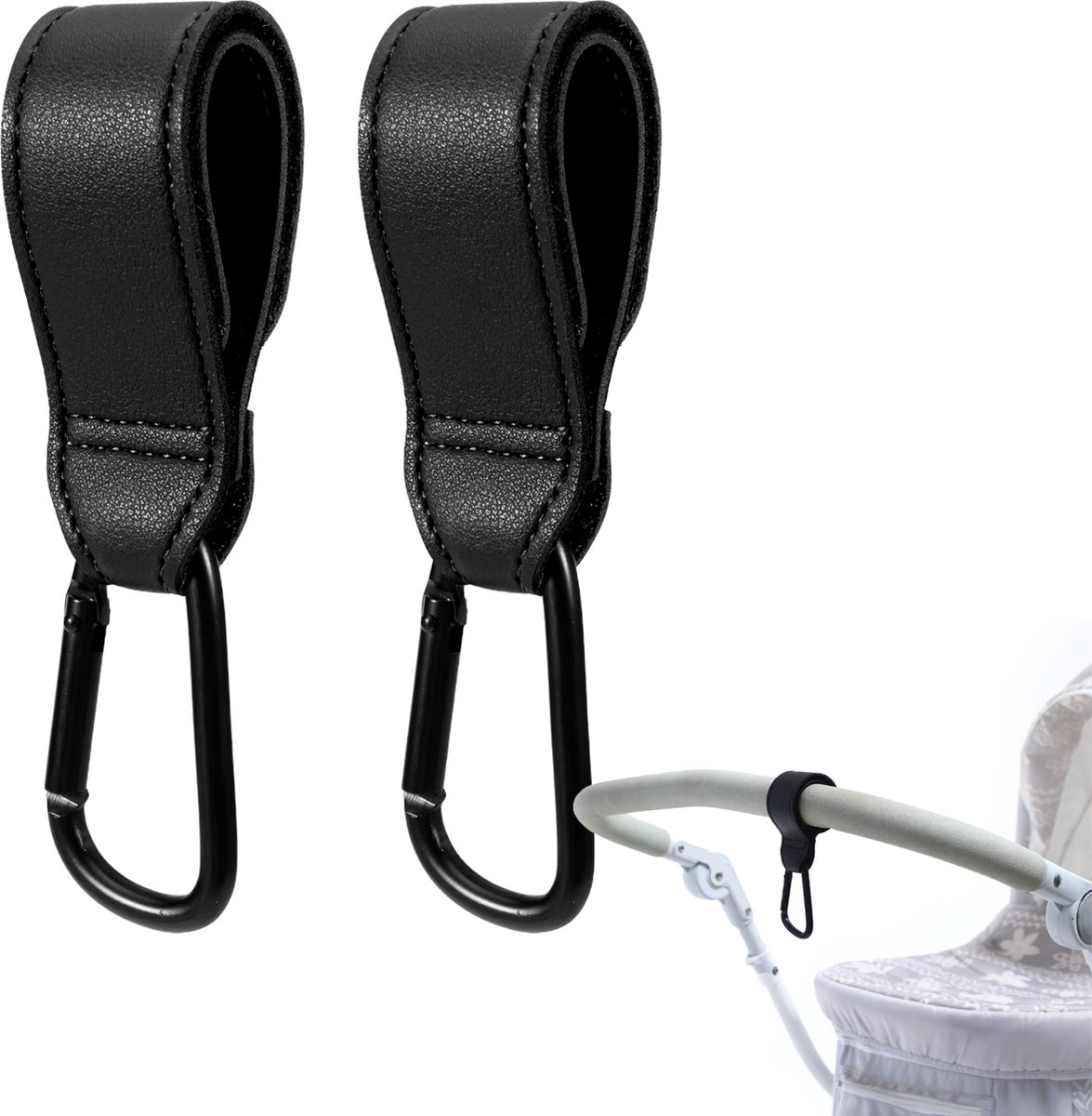 Image of 2 Stuks Kinderwagen Tassenhaakjes - Tassenhanger - Buggy Accessoires - Luiertas Tassenhaak - Buggy haakjes - Haakjes voor Tassen - LOUZIR