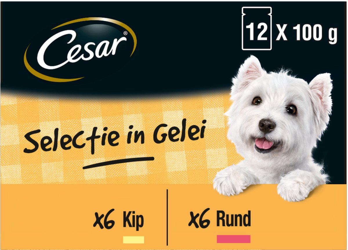 Cesar Cesar Maaltijdzakjes Multipack Adult In Gelei - Hondenvoer - 12 stuks
