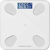 Bol.com MM Brands Weegschaal Personen Weegschaal Digitaal - Slimme Weegschaal Met Lichaamsanalyse - Wit aanbieding