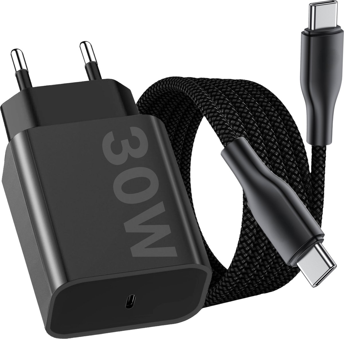 Oplader Set - Snellader Geschikt voor Samsung - 3 Meter - Met USB C Kabel - USB C Adapter - 30W Vermogen - - Adaptive Fast Charger - Stekkerblok