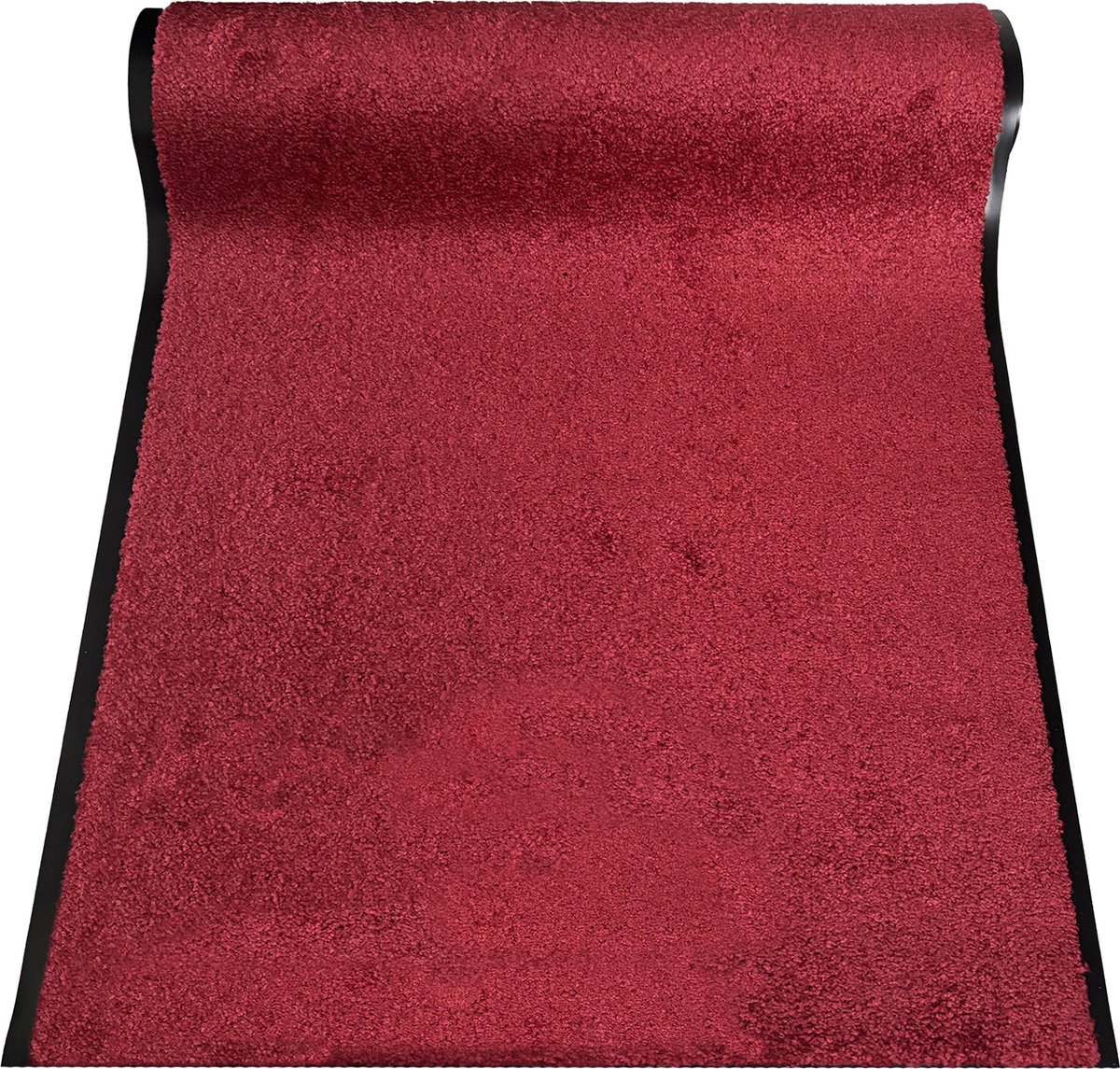 JYG Deurmat tapijtloper binnen - 120x250cm - CLEANWASH ROOD - Belgische Droogloopmat in Extra Grote Maten – Superabsorberend Polyamide, 2 lange zijden afwerking, Antislip Vinyl Rug, 3 Kleuren, Diverse Lengtes en Breedtes