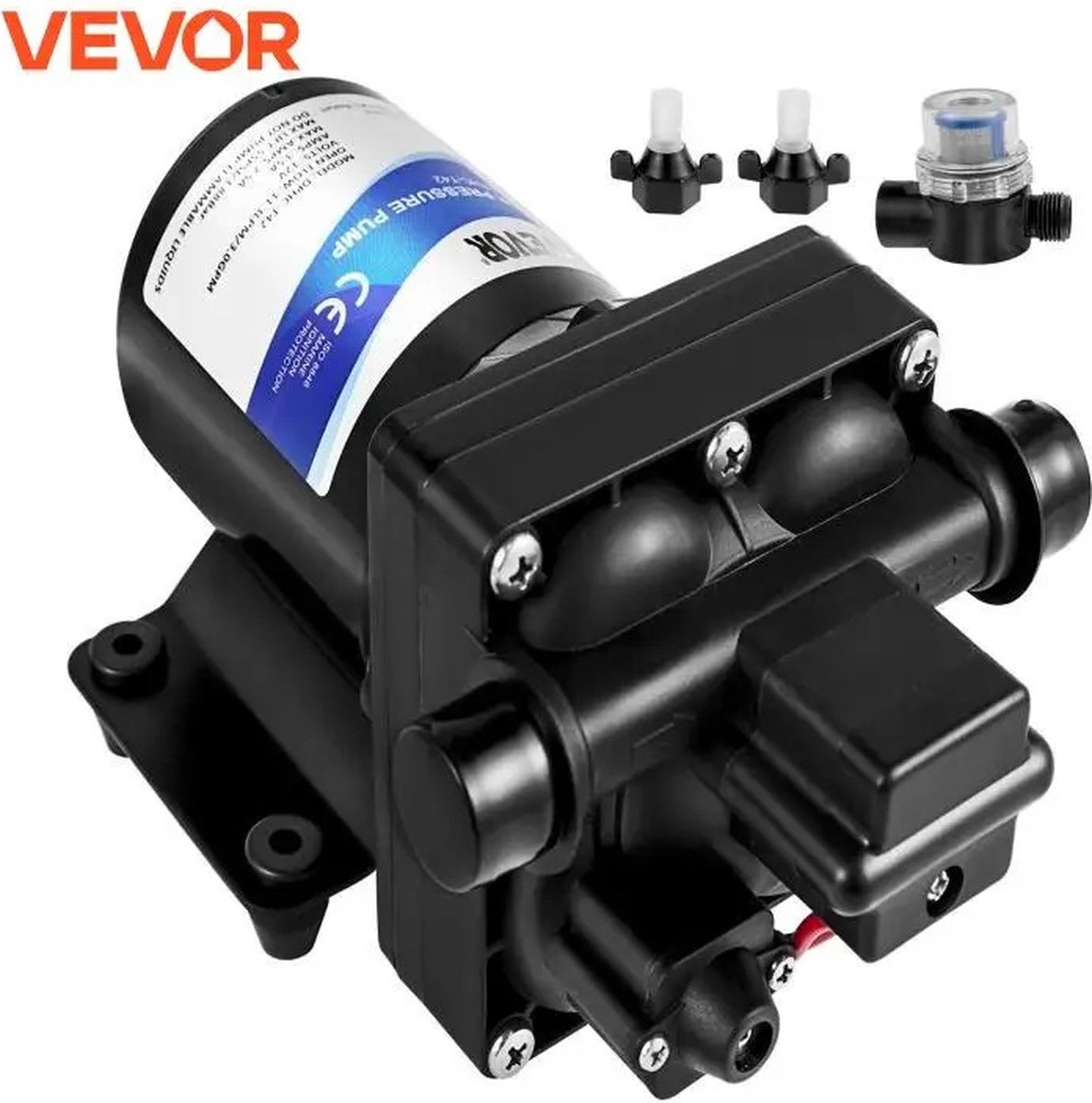 Zoetwaterpomp - Waterpomp - Waterpomper - Pomp - 3 Gpm - 680L/H - Met Drukschakelaar - 45 Psi - 12V - Met Filter Zeef