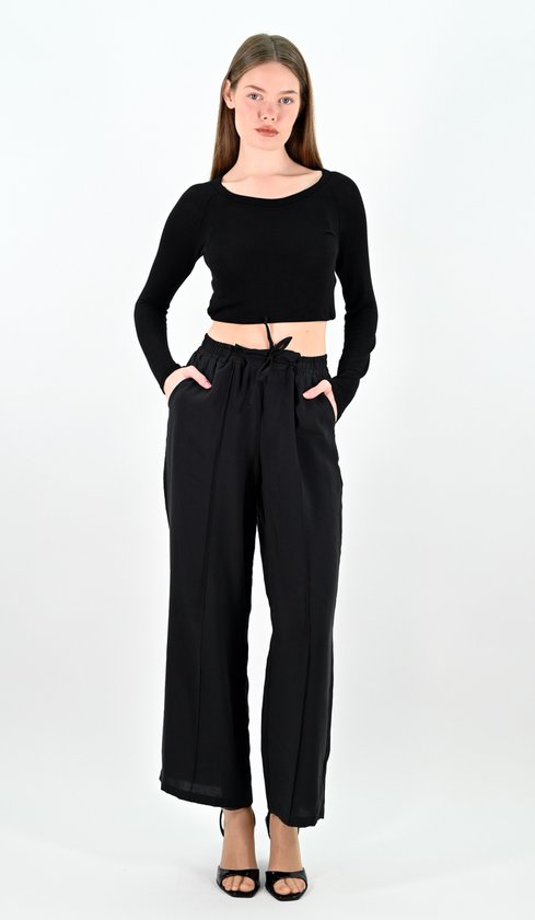 YesMooi - Wide Leg Culotte Broek - Zwart - 3XL (46) - Pantalon Dames Luchtige Broek