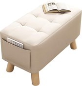 Schoenenbank Beige – Voetenbank - Kruk – Woonkamer kruk – Slaapkamer - Salontafel krukje – 40x28x28 - kurk - bankje - poef