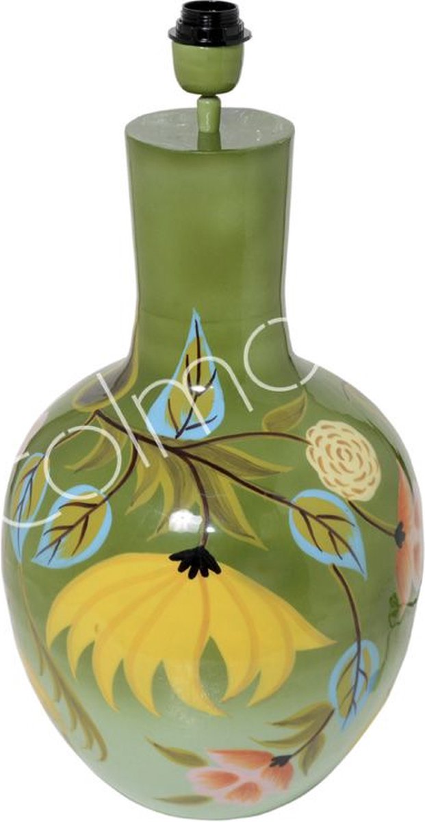 Colmore by Diga groene emaille handbeschilderde lampenvoet 30 x 58 cm