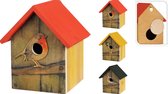 Nichoir avec oiseau 21x18x16cm - 3 couleurs
