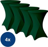 Statafelrok Donkergroen 80cm - Statafelhoes Groen - Tafelrok - Set van 4 - Statafel rok - ∅80-85x110cm - Tafelrokkenshop.nl