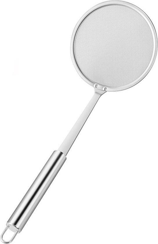 2 Stuks - Schuimspaan - Vergiet - Ophangbaar - Met Handvat - Schuimlepel - Kitchen Tools - Kookbenodigdheden - zilver - 32cm - RVS