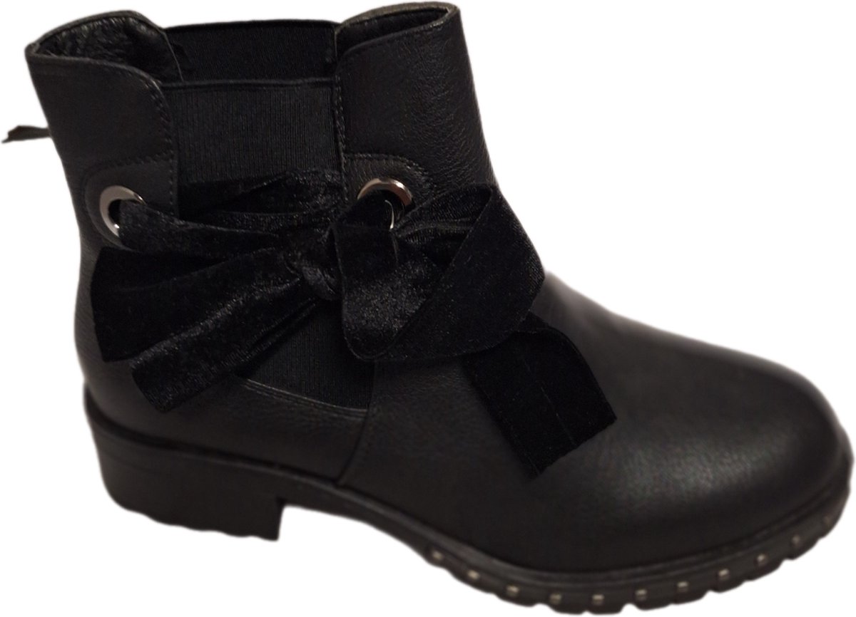 LUCKYSHOES -CHELSEABOOTS-VELVETSTRING-STUDS
