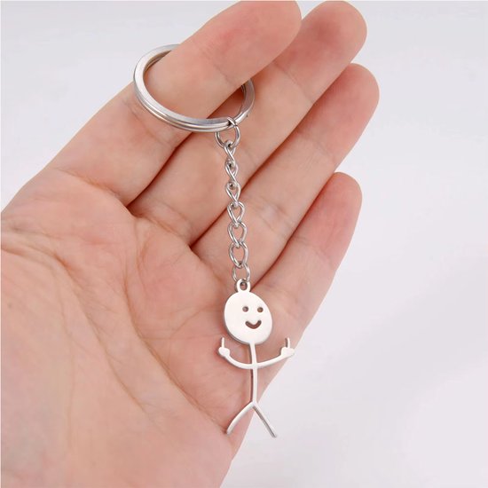 Ouligay 4 stuks middelvinger sleutelhangers, grappig cadeau voor beste Ouligay 4 stuks middelvinger sleutelhangers, grappig cadeau voor beste