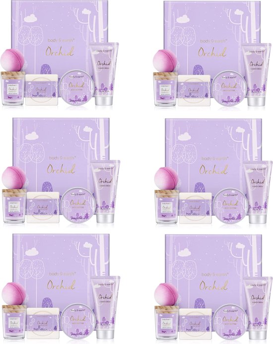 6x Leuke Kerstpakket voor Vrouwen Orchid Sensation - Bundel Voordeelset - Verwenpakket Lichaam - Cadeauset - Geschenkset Dames Feestpakket
