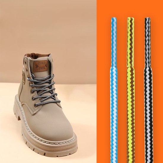 Veters - grijs/zwart - 80cm - wandelschoenen - Veters rond - Veter - Schoenveters - extra stevig
