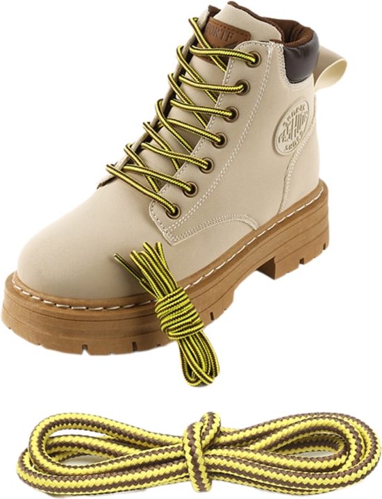 Stepace Veters, ronde schoenveters, scheurvast, voor wandelschoenen, werkschoenen, trekkingschoenen, 2 paar, ca. 4,5 mm in diameter, lengte 100-180 cm, 100