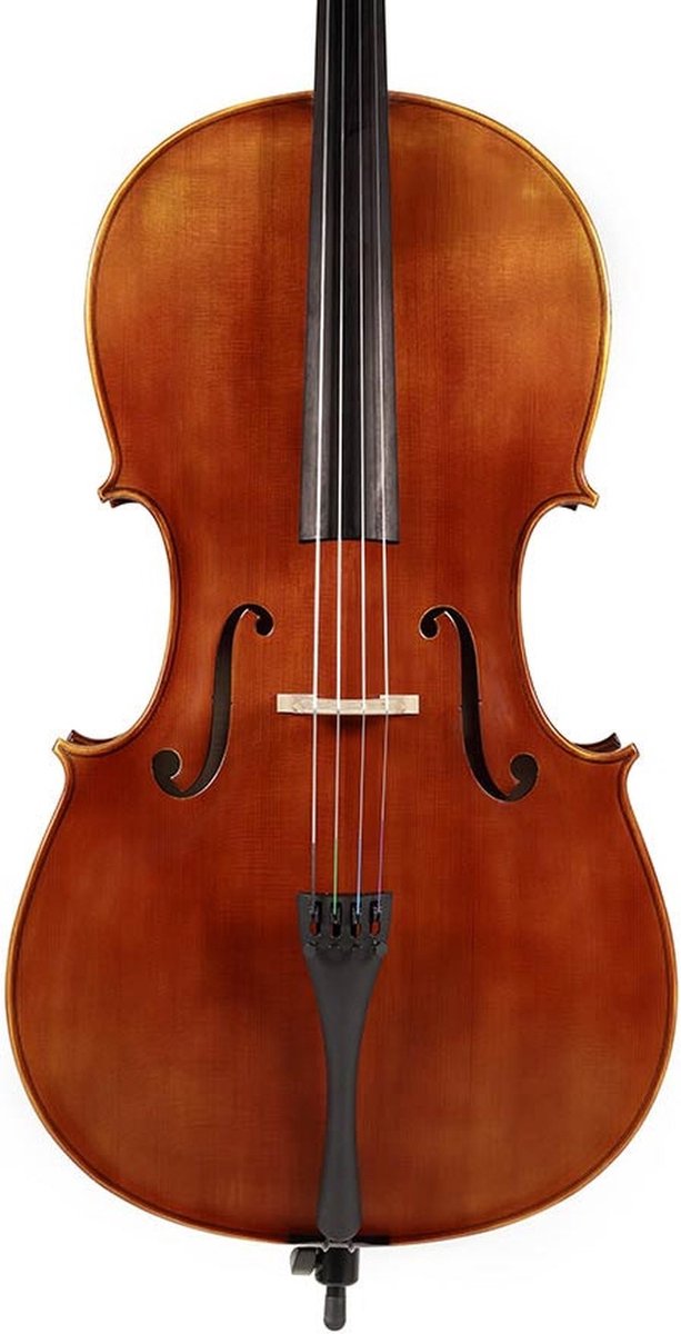 Rudolph RC-1034 cello, 3/4, geheel massief, olie lak, ebben toebehoren, gevlamd