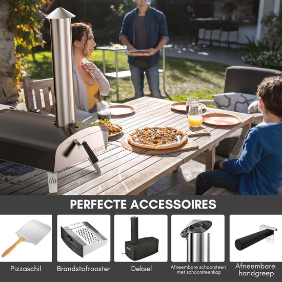 DD Pizza Oven Buiten - Pellet Pizza oven - Houtgestookte - 68x36x77cm - Zwart van Merkloos — afbeelding 3