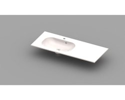 Nemo Spring Ovum 20 meubelwastafel links 1200 x 500 x 200 mm met overloop wit kunstmarmer