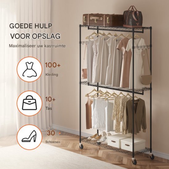 Fara houten staande kapstok geel - 182 cm