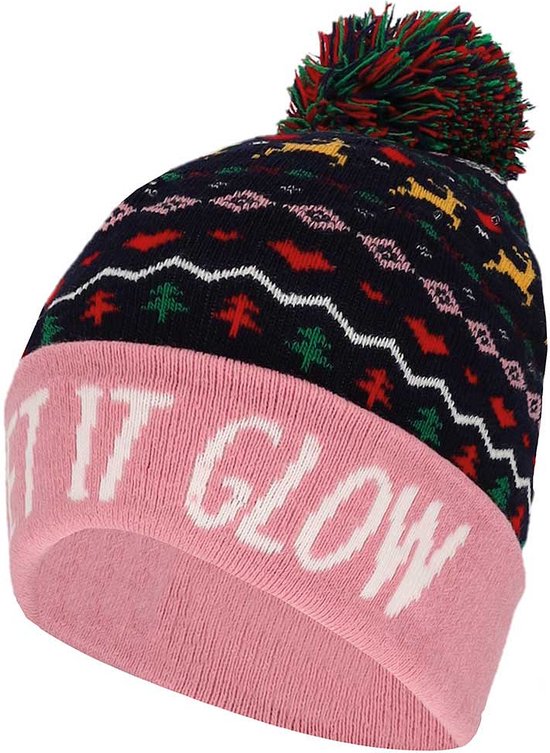 Morethansocks - Chapeau de Noël - Kids - Avec lumières - Multi Rose/bleu - Taille unique - Chapeau de Père Noël enfant - Chapeau de Père Noël avec lumières - Chapeau de Père Noël enfants - Chapeaux de Père Noël