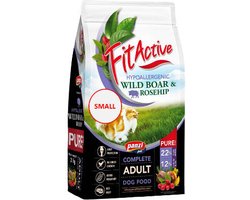 Fit Active Pure Wild Boar SMALL - Hypoallergeen hondenvoer zonder kip of tarwe - Mono eiwit hondenvoeding - Hondenbrokken met everzwijn smaak - 3kg