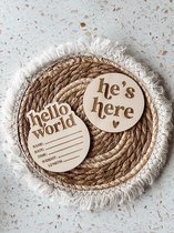 5 Panneau D'nouveau-né Pour Hôpital, Panneau No Bébé En Bois, Panneau Nouveau-né Hello World 10,2 Cm, Plaque Signes Nom Bébé Arc-en-, Accessoire Photo, Décoration