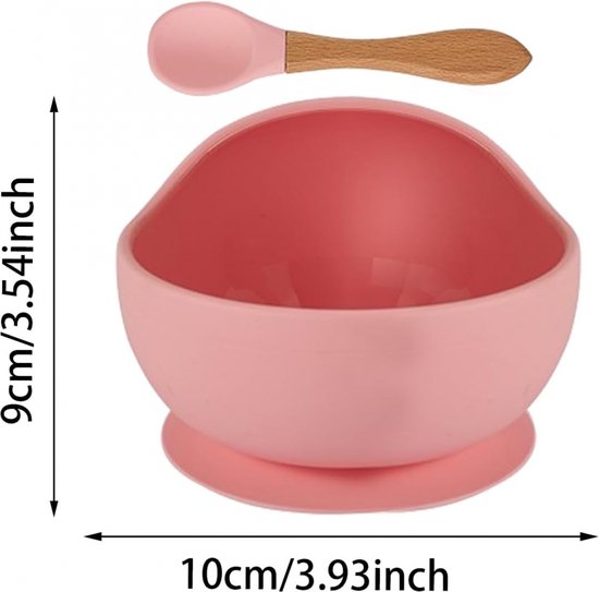Kommetjes met Zuignap - Suction Bowls - Kinderservies - Kinderkom - Baby Bord - Baby Kommetje met Zuignap en Lepel en rietje - BPA-vrije - Siliconen schaal voor babyvoeding van Kwolik — afbeelding 4